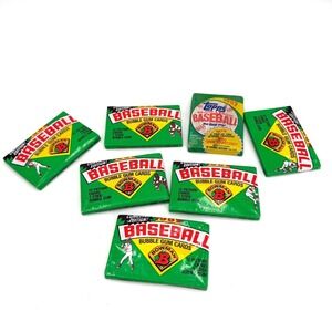 Vintage 1989 Bowman 1987 Topps Baseball Cards 7 Sealed Wax Packs Bubble Gum MLB